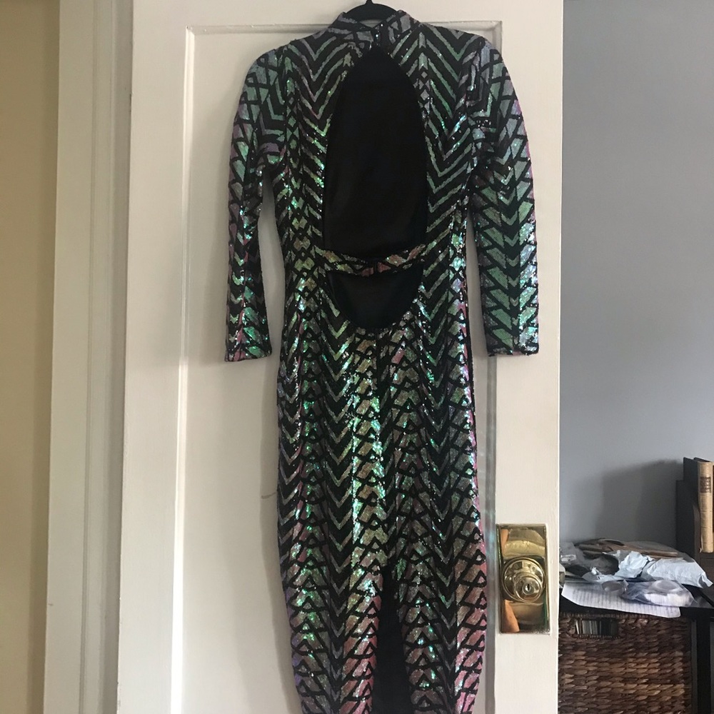 BANJUL iridescent sequence dress